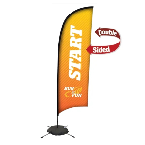 9' Premium Razor Sail Sign Flag, 2-Sided, Scissor Base