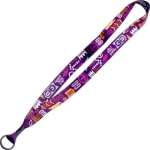 3/4" Dye-Sublimated Lanyard w/ Metal Crimp & Split-Ring