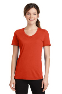 Port & Company Women's Performance Blend V-Neck Tee.