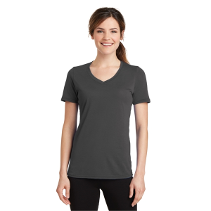 Port & Company Women's Performance Blend V-Neck Tee.