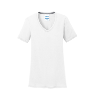 Port & Company Women's Performance Blend V-Neck Tee.